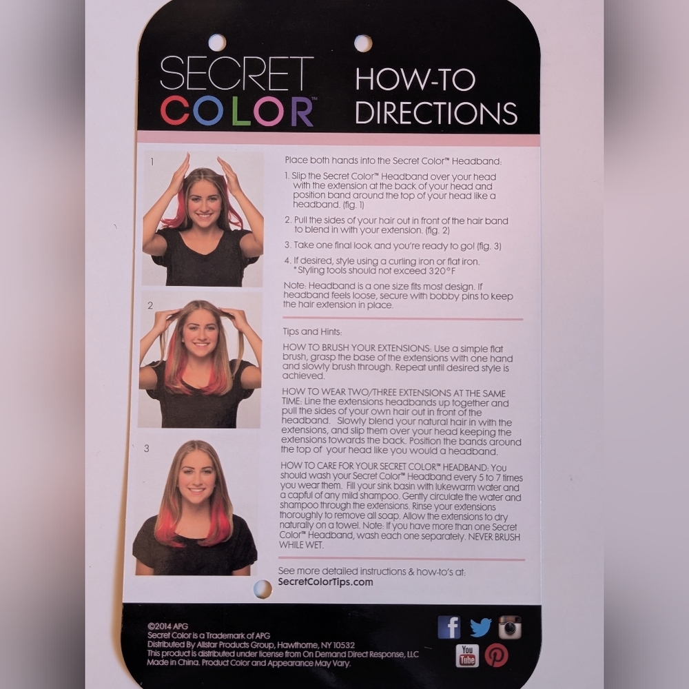 Pink Secret Color Headband Hair Extensions - Picture 8 of 12